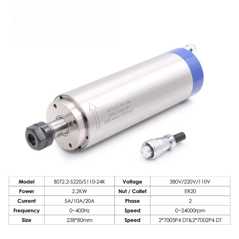 2.2KW ER20 Water Cooled Spindl - Cnc Spindle Motor recension och pris