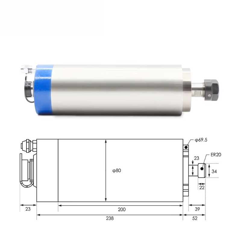 2.2KW ER20 Water Cooled Spindl - Cnc Spindle Motor recension och pris