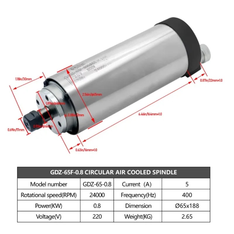 24000RPM Round Water‑Cooled Sp - Cnc Spindle Motor recension och pris