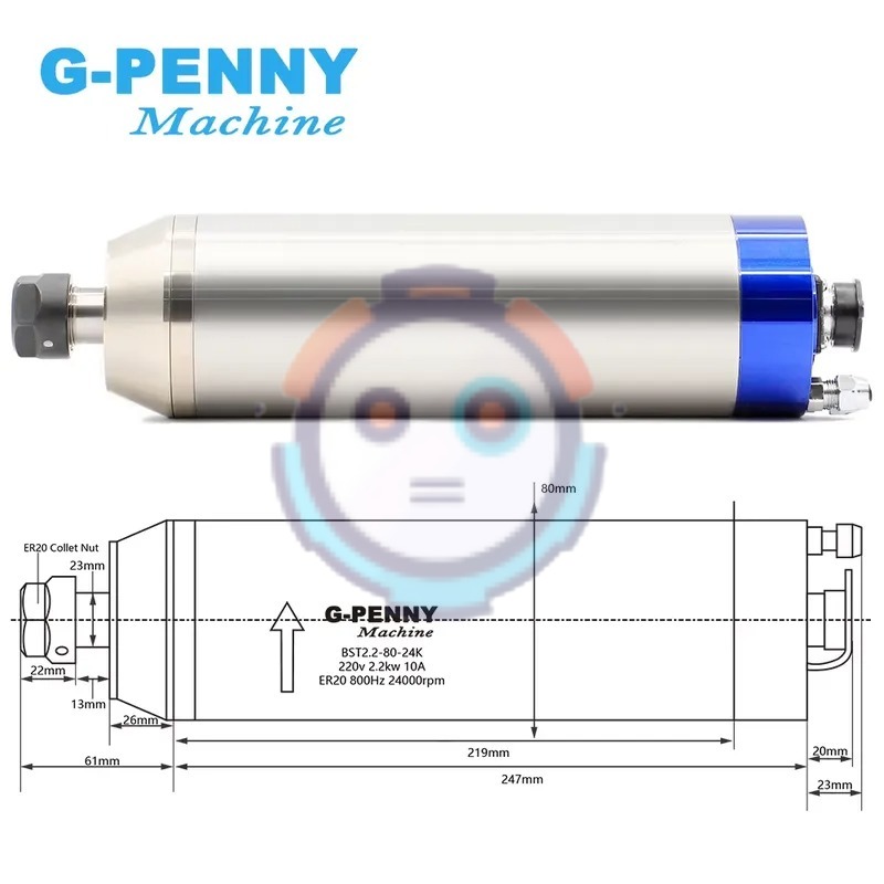 hot 220v 380v 2.2KW CNC Water  - Cnc Spindle Motor recension och pris