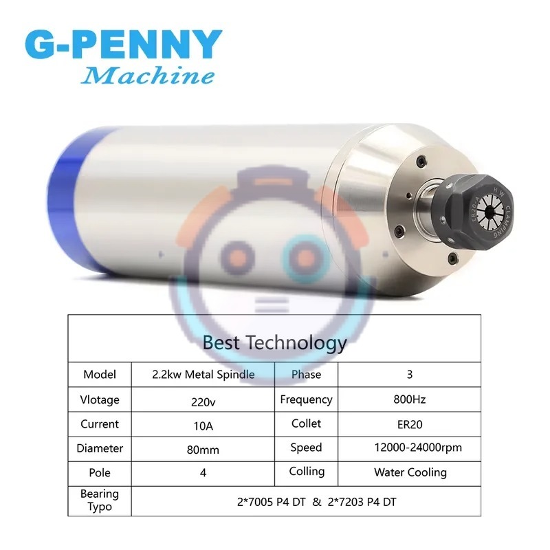 hot 220v 380v 2.2KW CNC Water  - Cnc Spindle Motor recension och pris